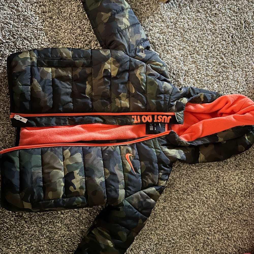 Nike Camouflage Jacket with Bright Orange Interior